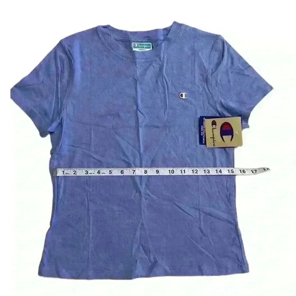 Champion Womens Cotton Fitted T-Shirt Charming Blue Size S - Picture 5 of 10